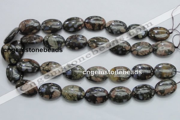 COP255 15.5 inches 18*25mm oval natural grey opal gemstone beads