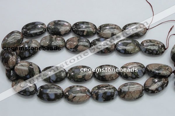 COP257 15.5 inches 20*30mm oval natural grey opal gemstone beads