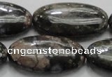 COP258 15.5 inches 20*40mm oval natural grey opal gemstone beads