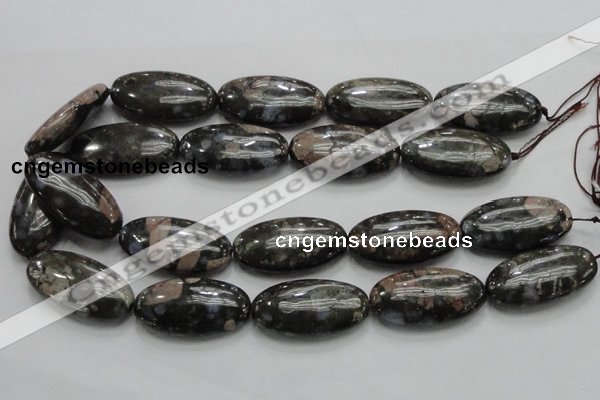 COP258 15.5 inches 20*40mm oval natural grey opal gemstone beads