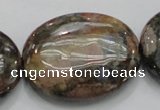 COP259 15.5 inches 30*40mm oval natural grey opal gemstone beads