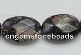 COP261 15.5 inches 18*25mm faceted oval natural grey opal beads