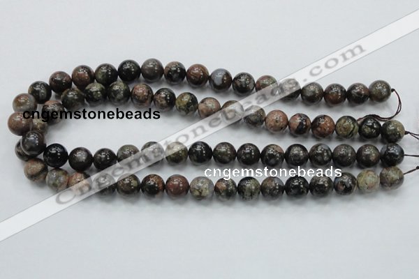 COP267 15.5 inches 12mm round natural grey opal gemstone beads