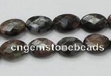 COP273 15.5 inches 10*14mm faceted oval natural grey opal gemstone beads