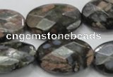 COP274 15.5 inches 20*30mm faceted oval natural grey opal gemstone beads