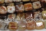 COP304 15.5 inches 10*10mm square brandy opal gemstone beads wholesale