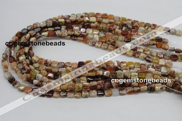 COP304 15.5 inches 10*10mm square brandy opal gemstone beads wholesale