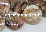 COP308 15.5 inches 22mm flat round brandy opal gemstone beads wholesale