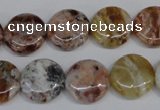 COP310 15.5 inches 15mm flat round brandy opal gemstone beads wholesale