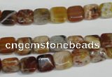 COP320 15.5 inches 8*8mm square brandy opal gemstone beads wholesale