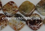 COP325 15.5 inches 20*20mm diamond brandy opal gemstone beads wholesale