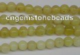COP330 15.5 inches 4mm round yellow opal gemstone beads wholesale