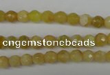 COP334 15.5 inches 6mm faceted round yellow opal gemstone beads