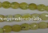 COP342 15.5 inches 8*10mm faceted oval yellow opal gemstone beads