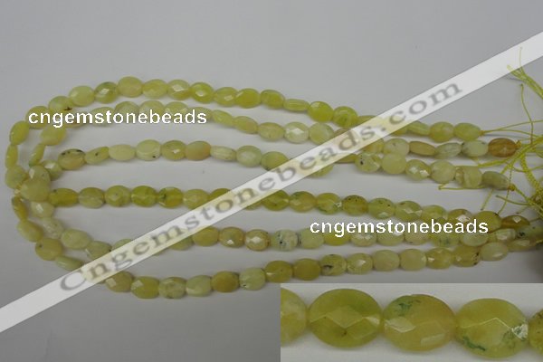 COP342 15.5 inches 8*10mm faceted oval yellow opal gemstone beads