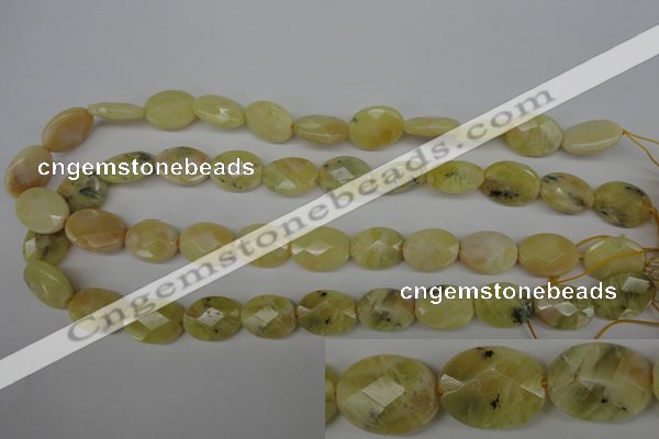 COP343 15.5 inches 13*18mm faceted oval yellow opal gemstone beads