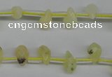 COP347 Top-drilled 6*9mm faceted teardrop yellow opal gemstone beads