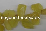 COP348 Top-drilled 7*8mm – 24*25mm freeform yellow opal gemstone beads