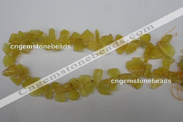 COP348 Top-drilled 7*8mm – 24*25mm freeform yellow opal gemstone beads