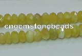 COP352 15.5 inches 5*8mm faceted rondelle yellow opal gemstone beads wholes