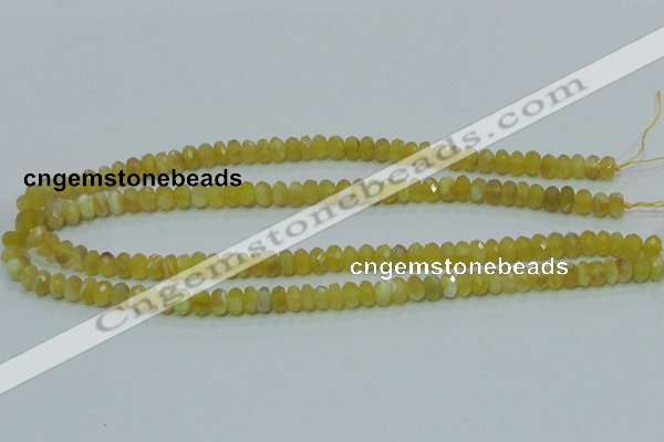 COP352 15.5 inches 5*8mm faceted rondelle yellow opal gemstone beads wholes