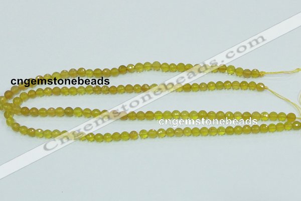 COP353 15.5 inches 6mm faceted round yellow opal gemstone beads wholesale