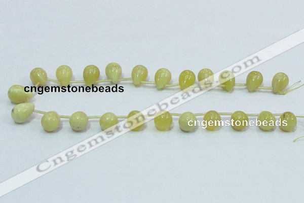 COP357 15.5 inches 13*18mm teardrop yellow opal gemstone beads