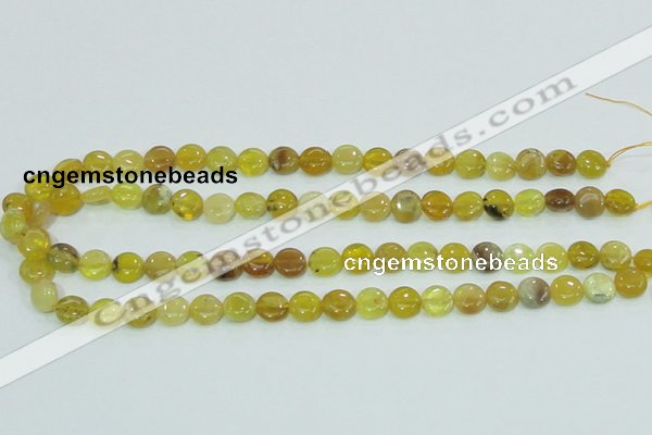 COP359 15.5 inches 10mm coin yellow opal gemstone beads wholesale