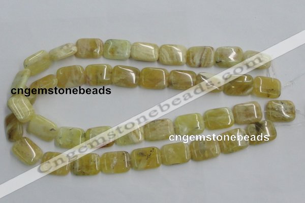 COP374 15.5 inches 15*20mm rectangle yellow opal gemstone beads