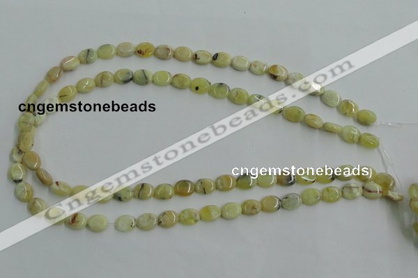 COP375 15.5 inches 8*10mm oval yellow opal gemstone beads wholesale
