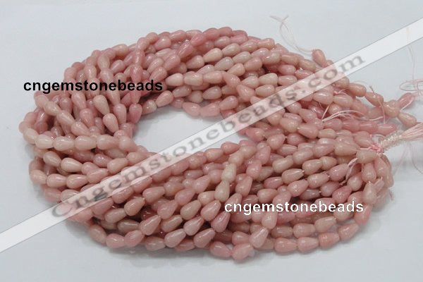 COP411 15.5 inches 6*10mm teardrop Chinese pink opal gemstone beads