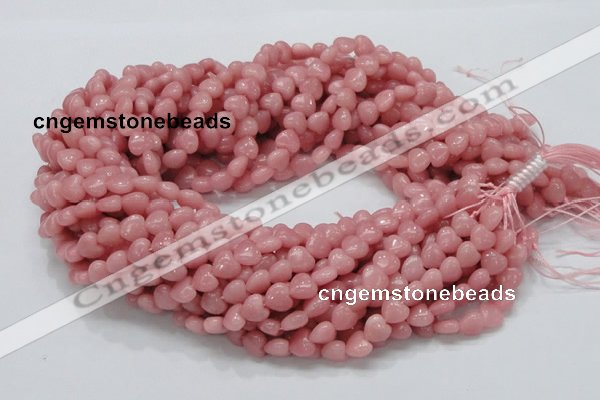 COP412 15.5 inches 8*8mm heart Chinese pink opal gemstone beads