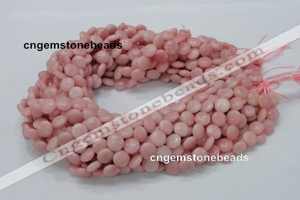 COP413 15.5 inches 10mm flat round Chinese pink opal gemstone beads