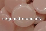 COP416 15.5 inches 28mm flat round Chinese pink opal gemstone beads