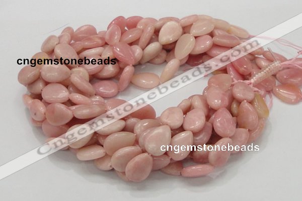 COP424 15.5 inches 12*18mm flat teardrop Chinese pink opal gemstone beads