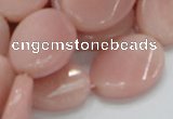 COP426 15.5 inches 18*25mm twisted oval Chinese pink opal gemstone beads