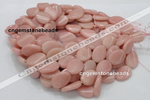 COP426 15.5 inches 18*25mm twisted oval Chinese pink opal gemstone beads