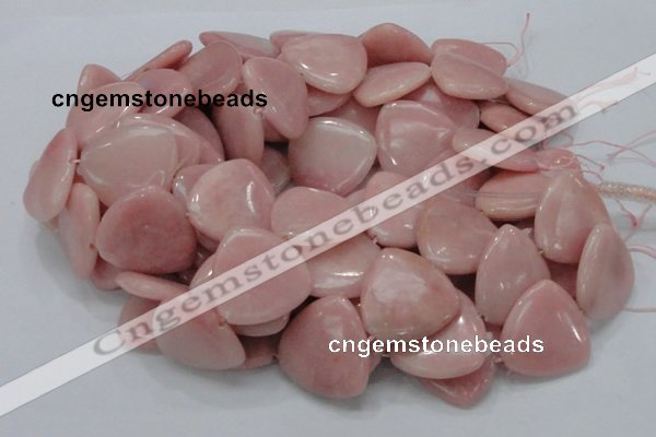 COP430 15.5 inches 30*30mm triangle Chinese pink opal gemstone beads