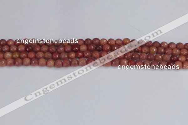 COP441 15.5 inches 4mm faceted round African blood jasper beads