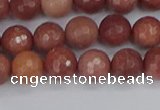 COP442 15.5 inches 6mm faceted round African blood jasper beads