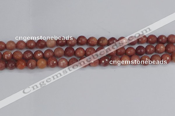 COP443 15.5 inches 8mm faceted round African blood jasper beads