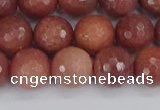 COP444 15.5 inches 10mm faceted round African blood jasper beads