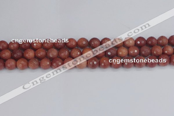 COP444 15.5 inches 10mm faceted round African blood jasper beads