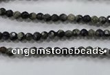 COP460 15.5 inches 4mm faceted round natural grey opal gemstone beads