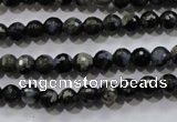 COP461 15.5 inches 6mm faceted round natural grey opal gemstone beads
