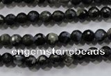 COP461 15.5 inches 6mm faceted round natural grey opal gemstone beads