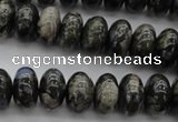 COP470 15.5 inches 10*14mm rondelle natural grey opal beads