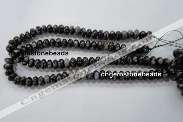 COP471 15.5 inches 8*12mm rondelle natural grey opal gemstone beads