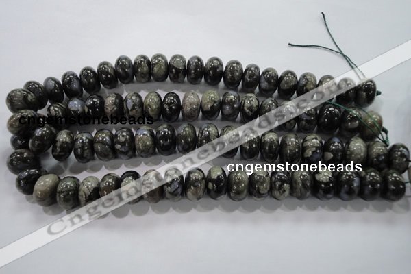 COP472 15.5 inches 10*16mm rondelle natural grey opal gemstone beads