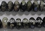 COP476 15.5 inches 8*14mm faceted rondelle natural grey opal beads